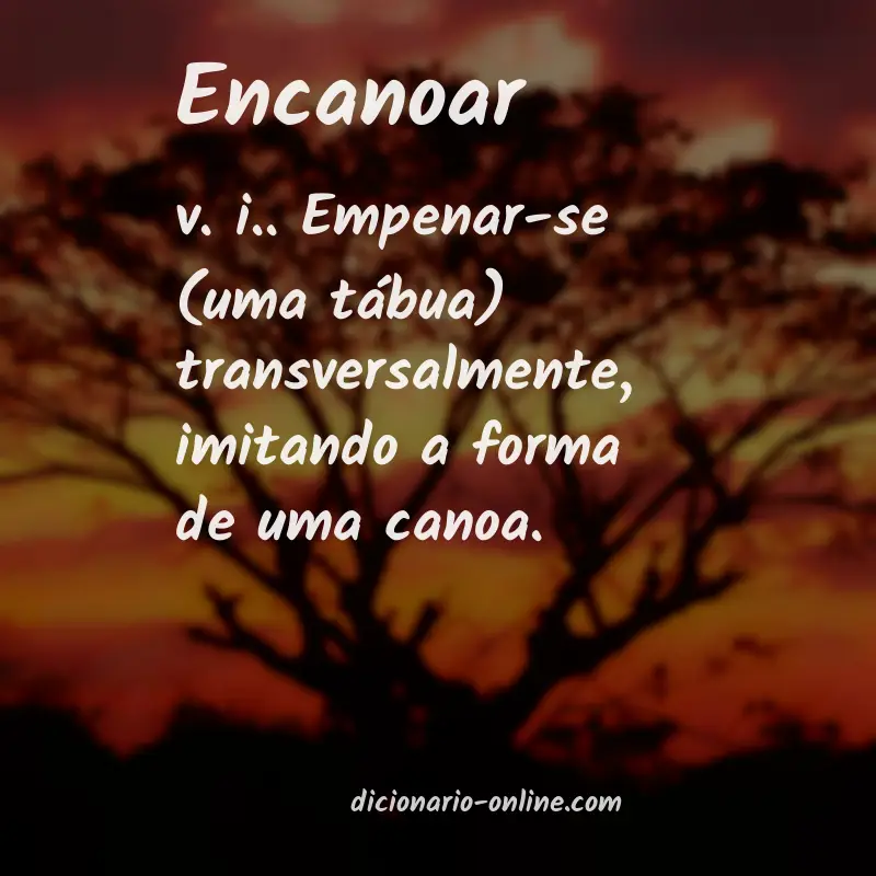 Significado de encanoar