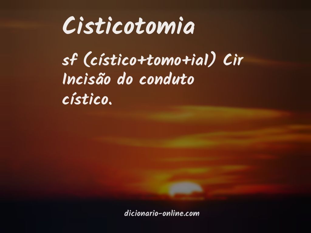 Significado de cisticotomia