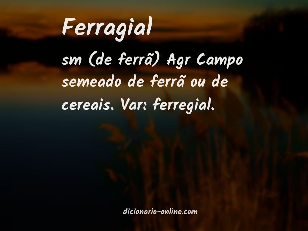 Significado de ferragial