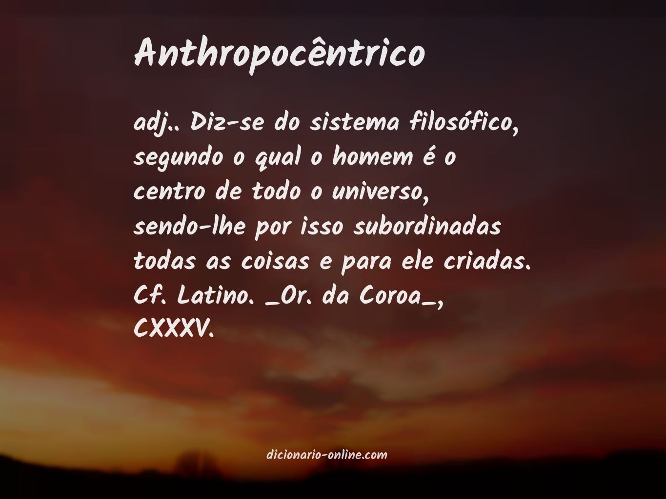 Significado de anthropocêntrico