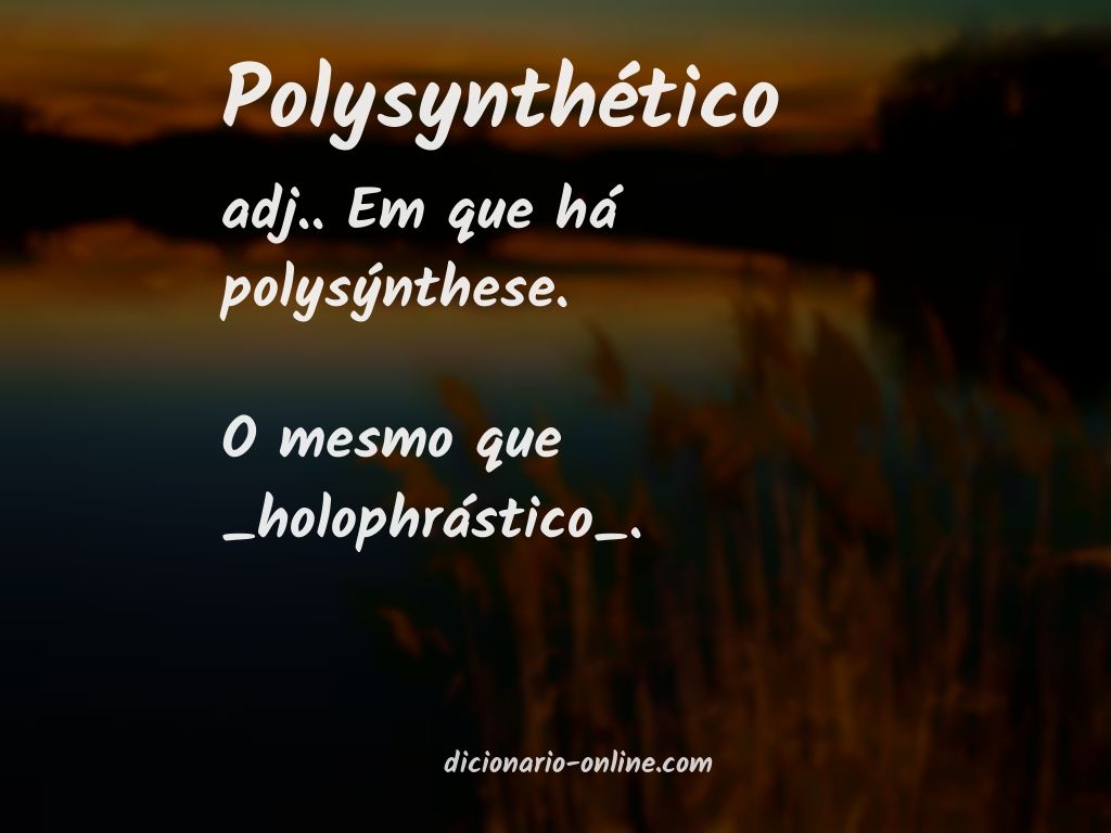 Significado de polysynthético