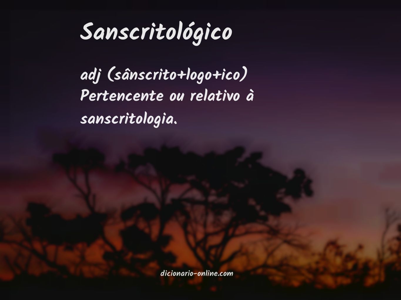 Significado de sanscritológico