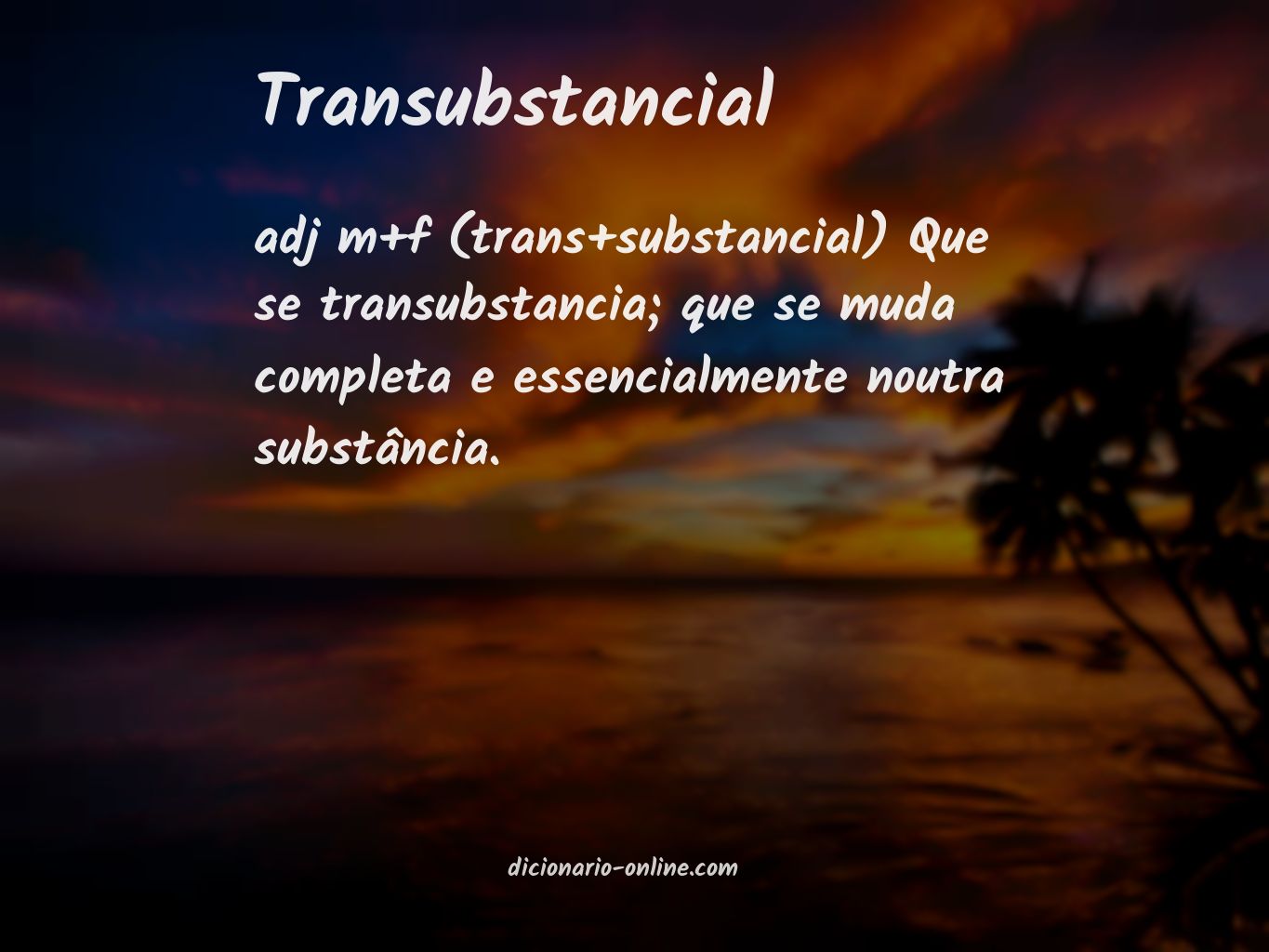 Significado de transubstancial