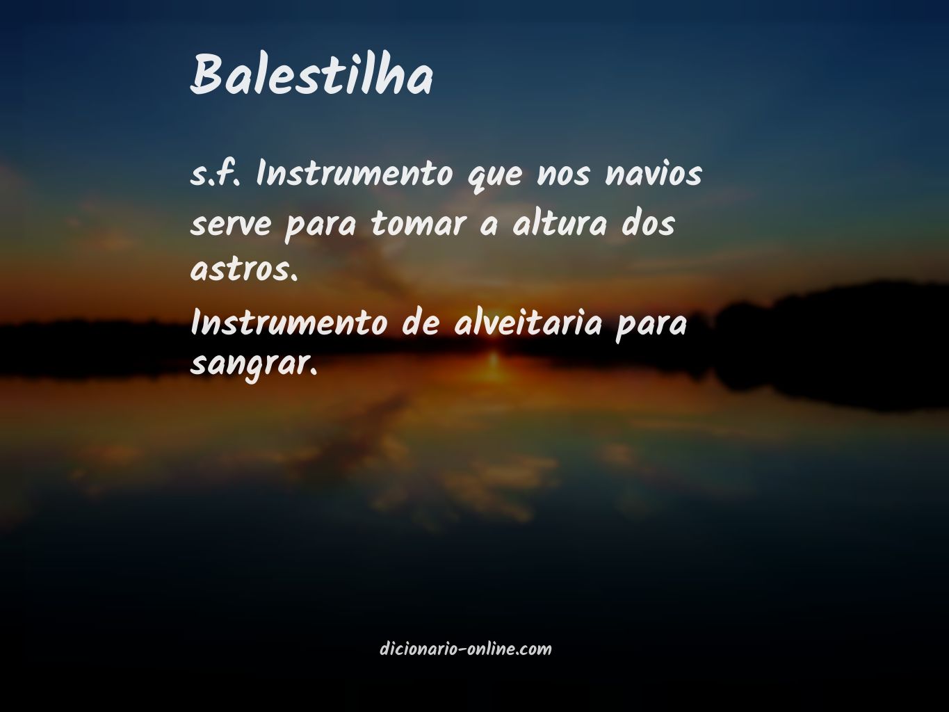 Significado de balestilha