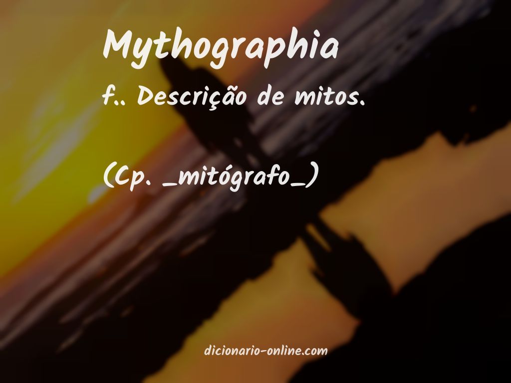 Significado de mythographia