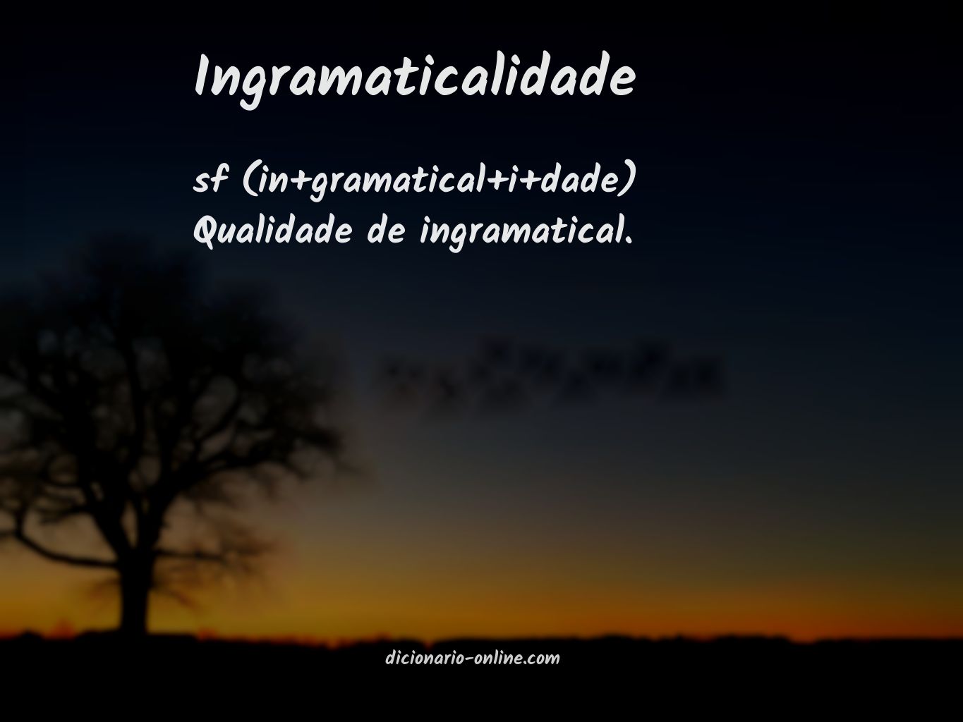 Significado de ingramaticalidade