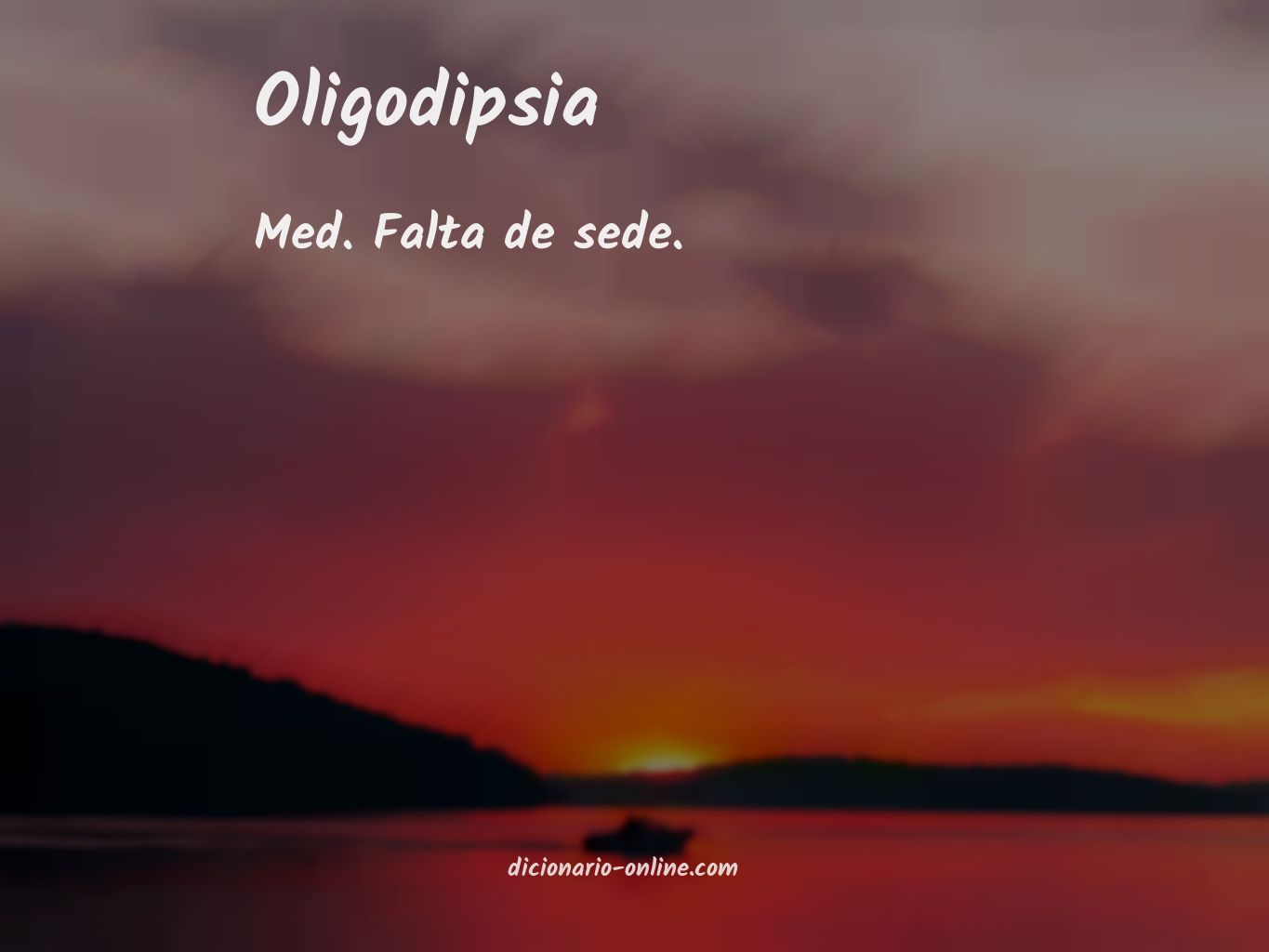 Significado de oligodipsia