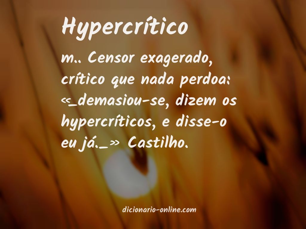 Significado de hypercrítico