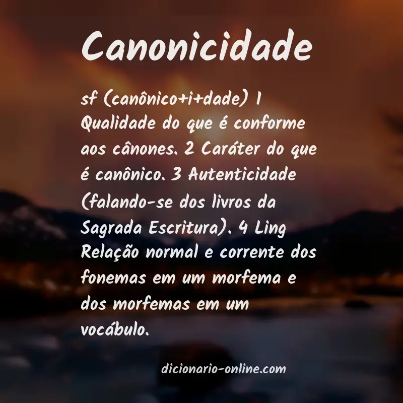 Significado de canonicidade