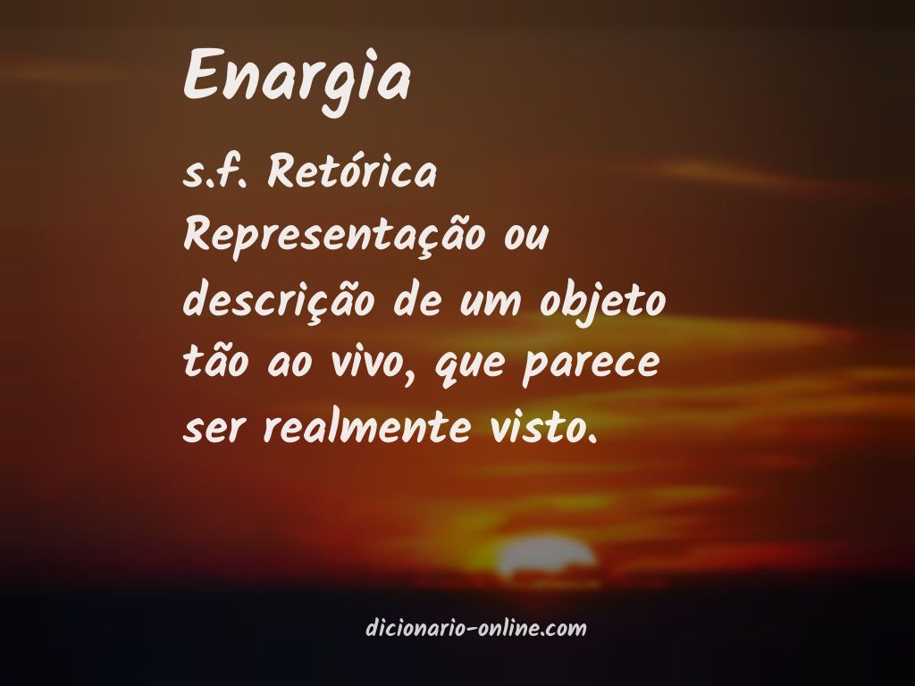 Significado de enargia