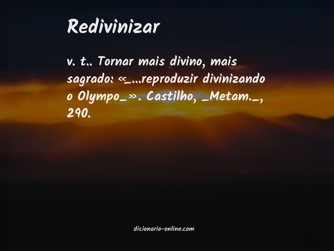 Significado de redivinizar