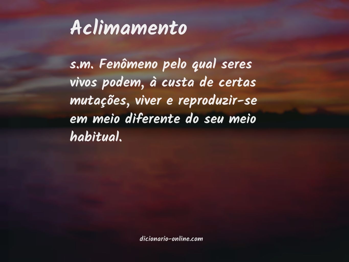 Significado de aclimamento