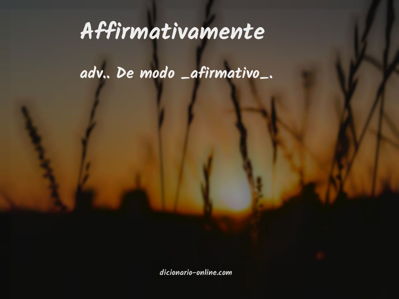 Significado de affirmativamente