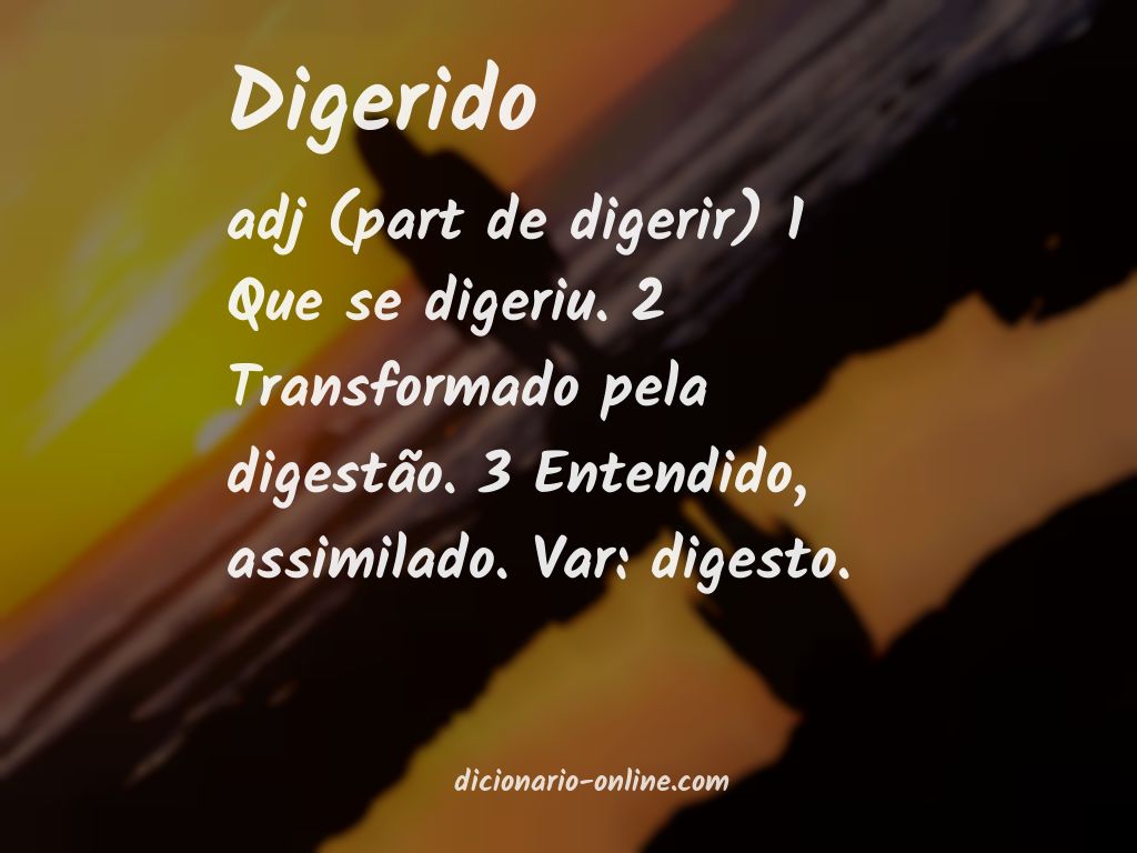 Significado de digerido