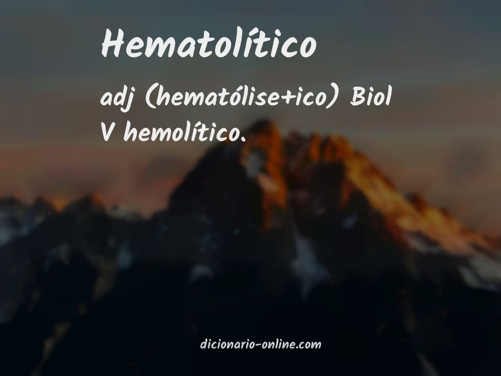 Significado de hematolítico