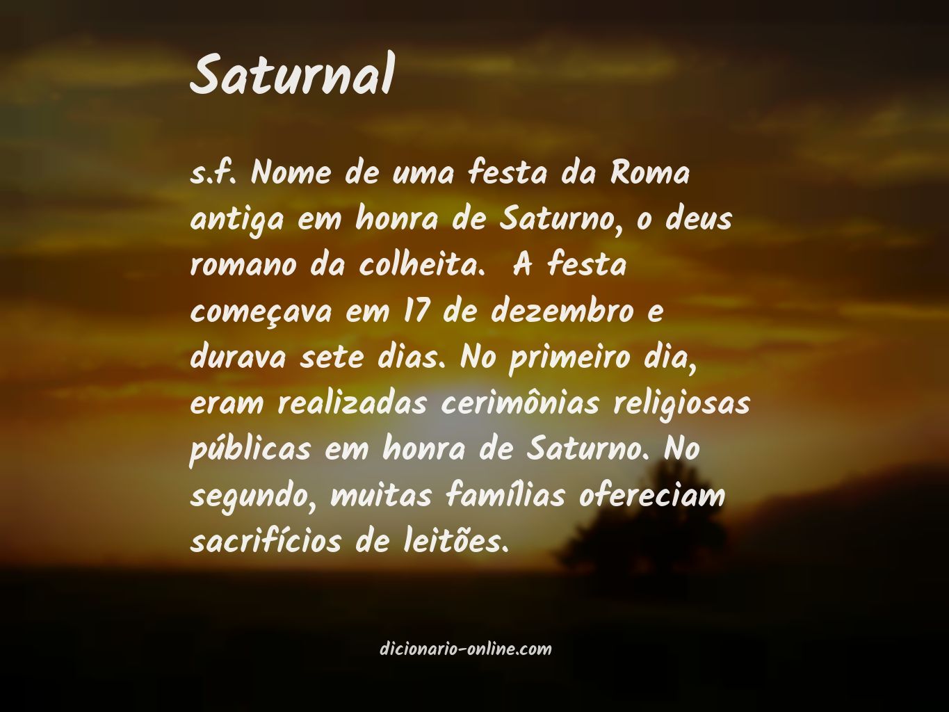 Significado de saturnal