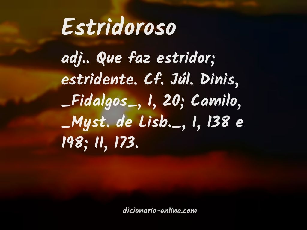 Significado de estridoroso