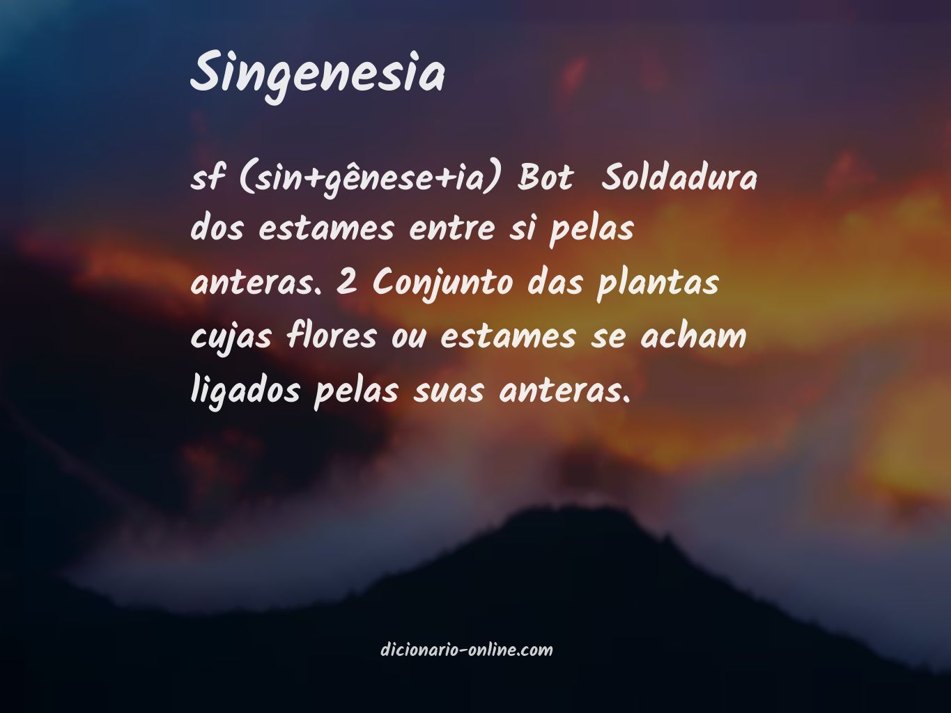 Significado de singenesia