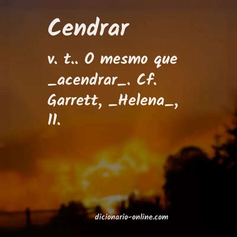 Significado de cendrar