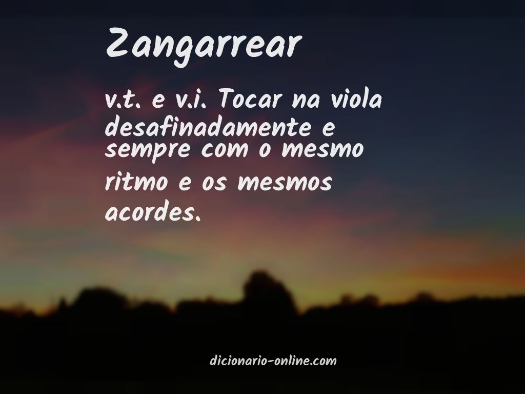 Significado de zangarrear