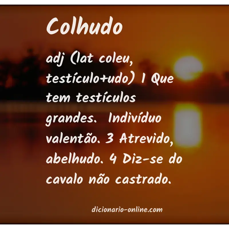 Significado de colhudo