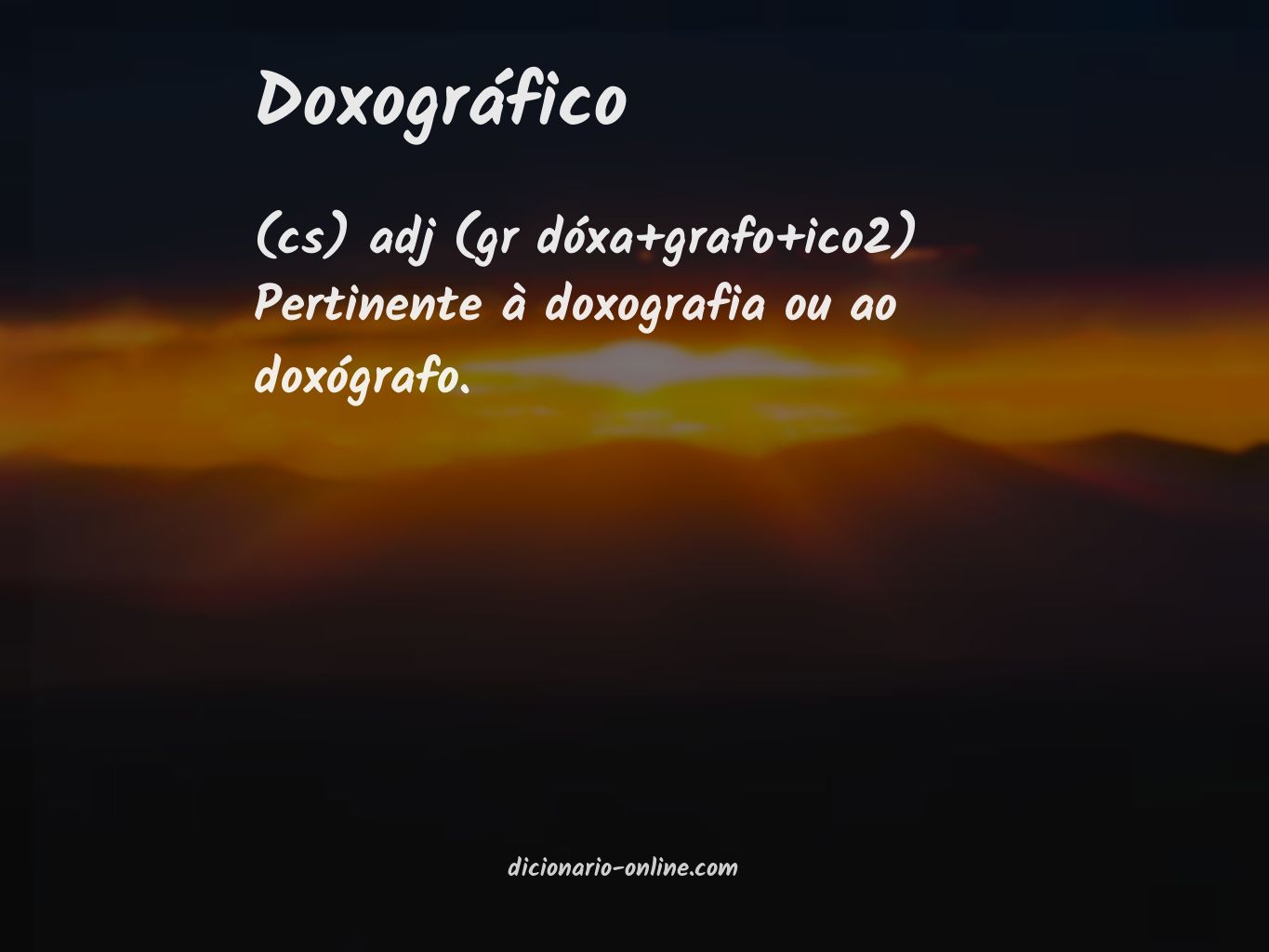 Significado de doxográfico