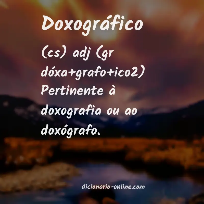 Significado de doxográfico