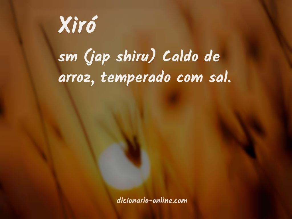 Significado de xiró