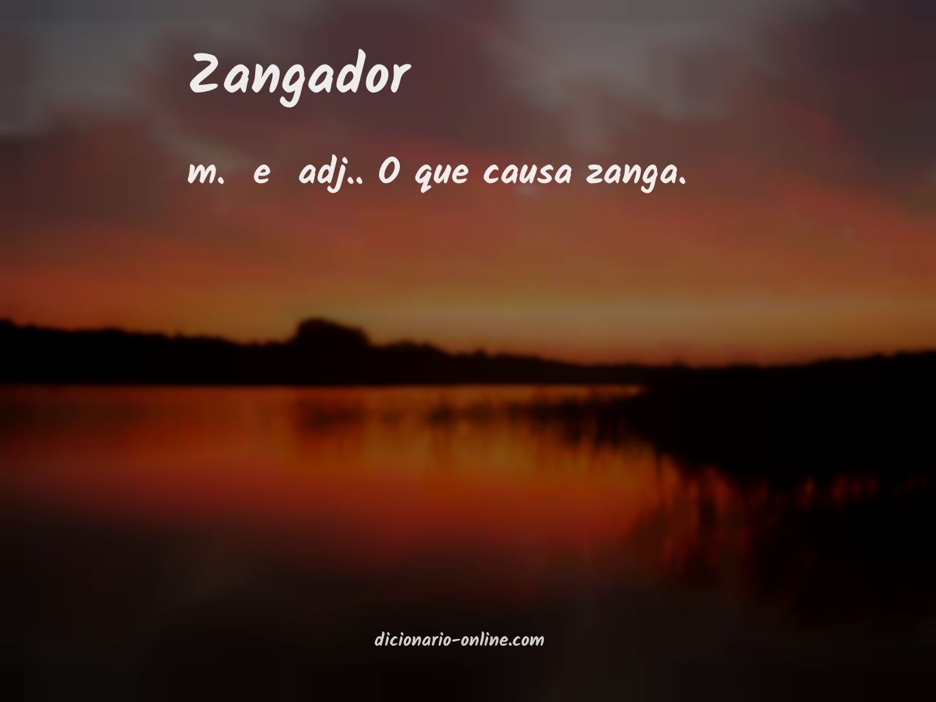 Significado de zangador