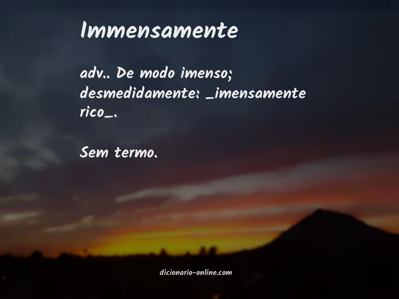 Significado de immensamente