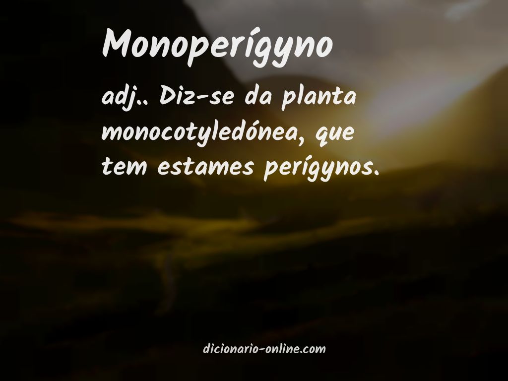 Significado de monoperígyno