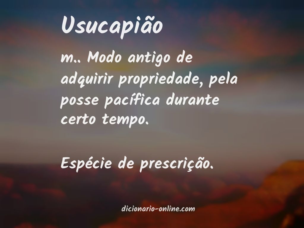 Significado de usucapião