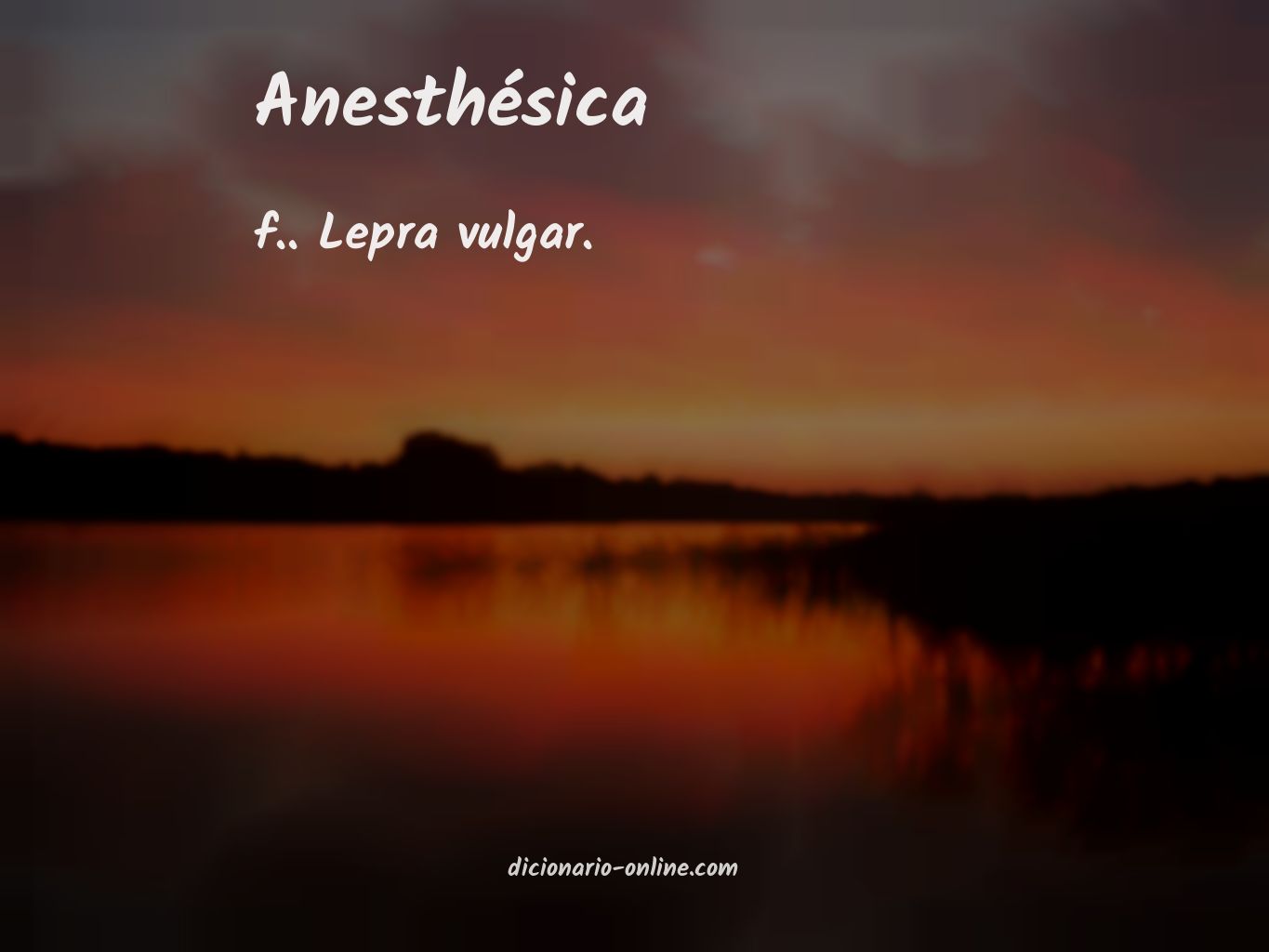 Significado de anesthésica