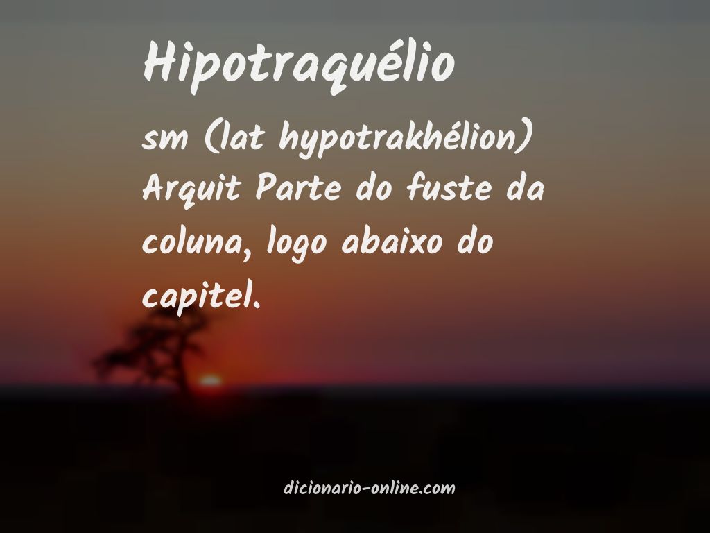 Significado de hipotraquélio