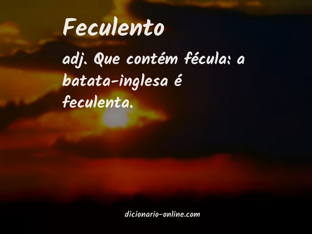 Significado de feculento