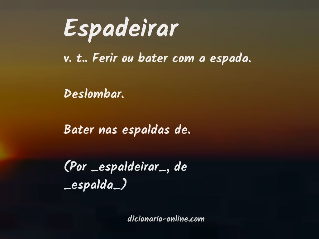 Significado de espadeirar