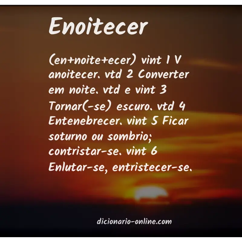 Significado de enoitecer