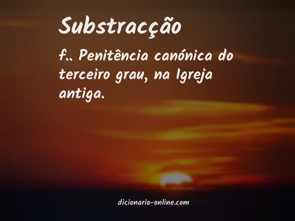 Significado de substracção