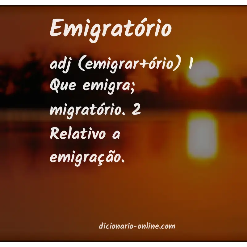 Significado de emigratório