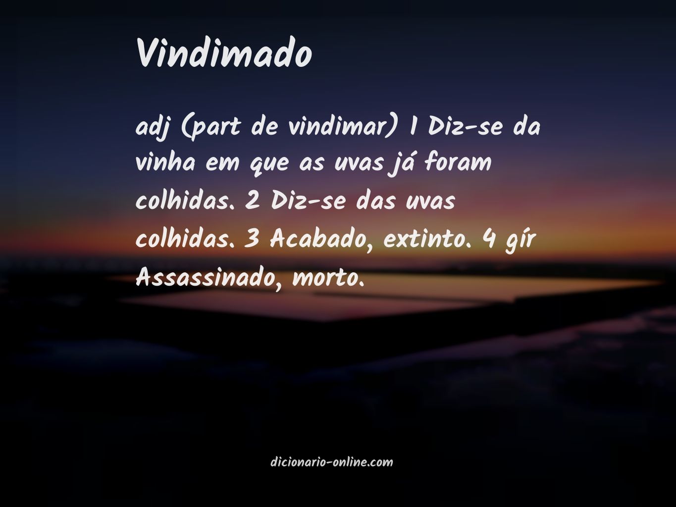 Significado de vindimado