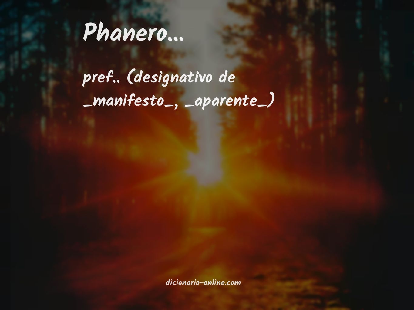 Significado de phanero...