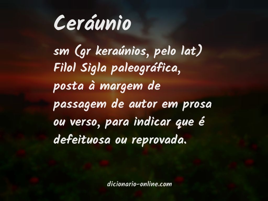 Significado de ceráunio