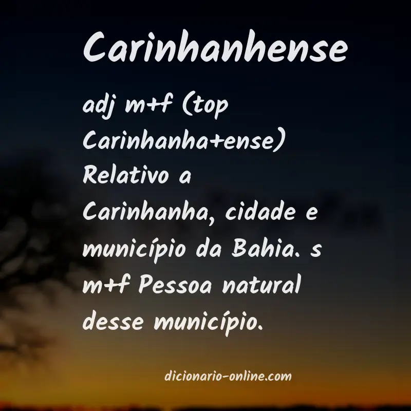 Significado de carinhanhense