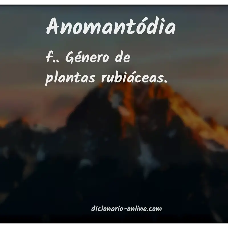 Significado de anomantódia