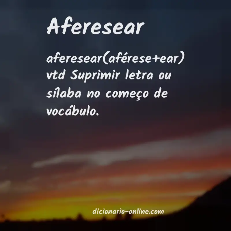 Significado de aferesear