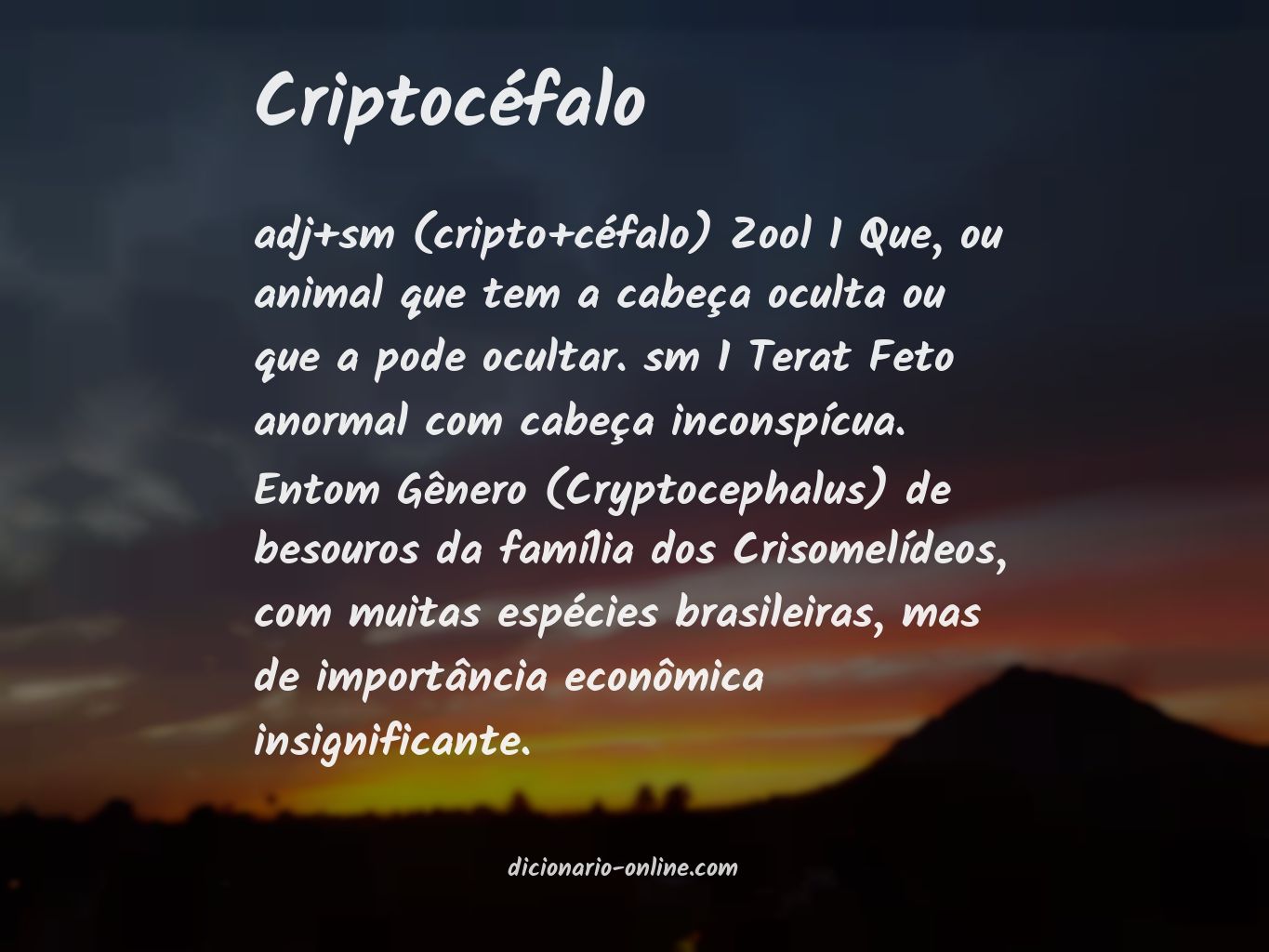 Significado de criptocéfalo