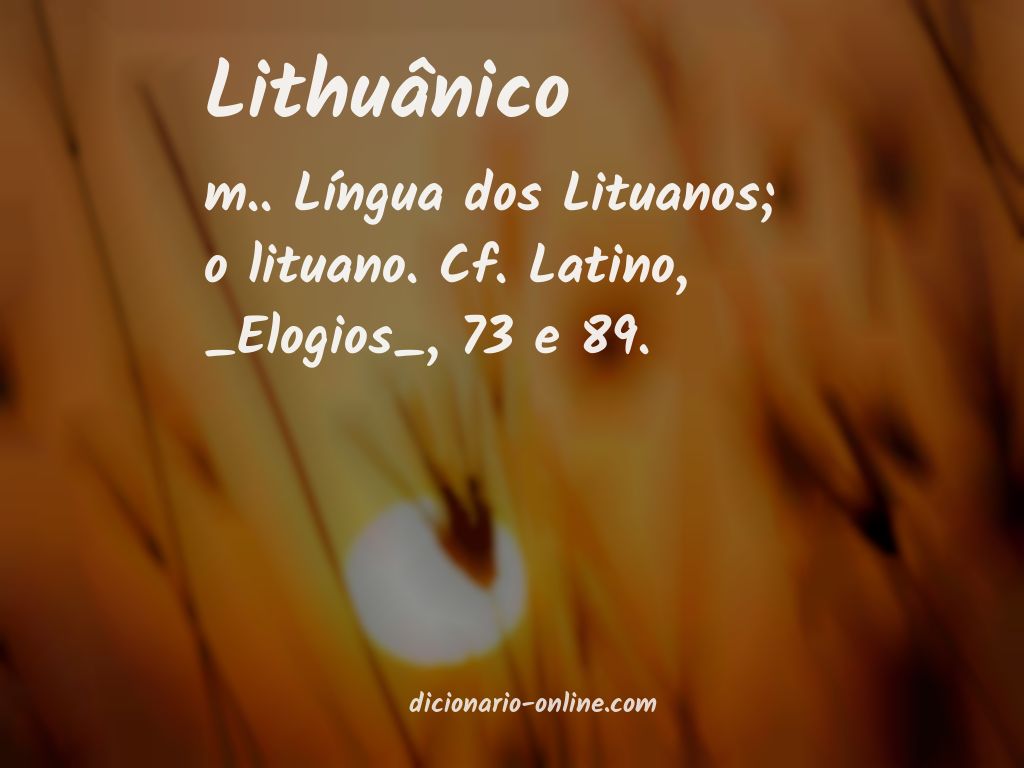 Significado de lithuânico