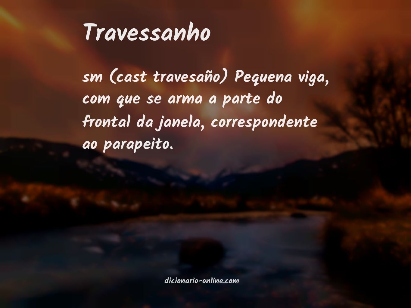 Significado de travessanho