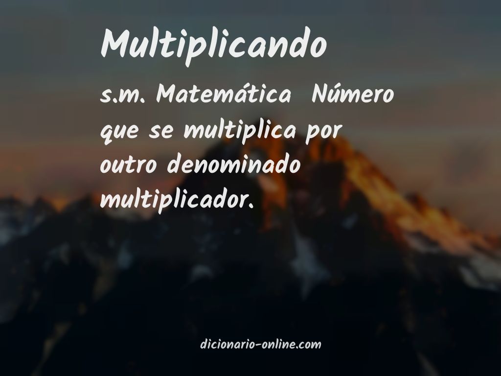 Significado de multiplicando