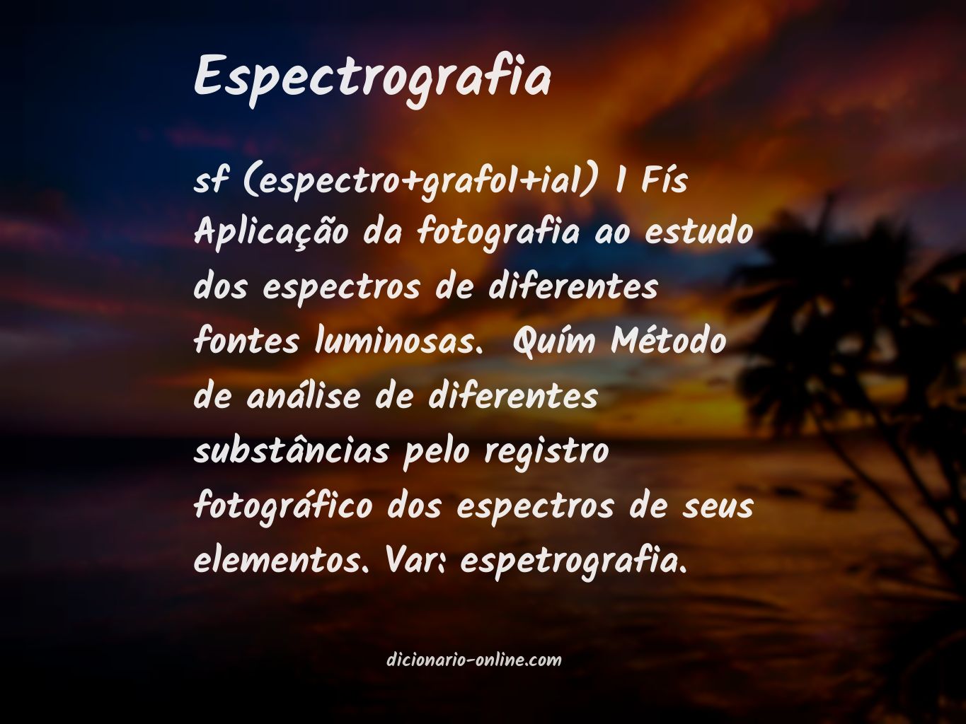 Significado de espectrografia